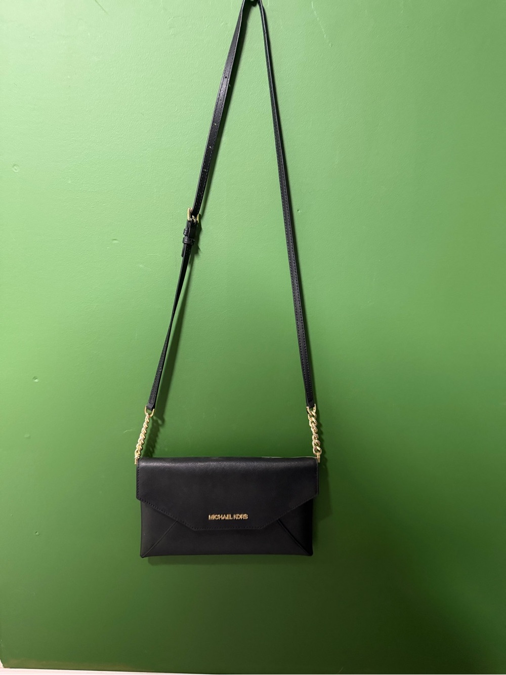 Michael Kors Black Leather Crossbody Purse